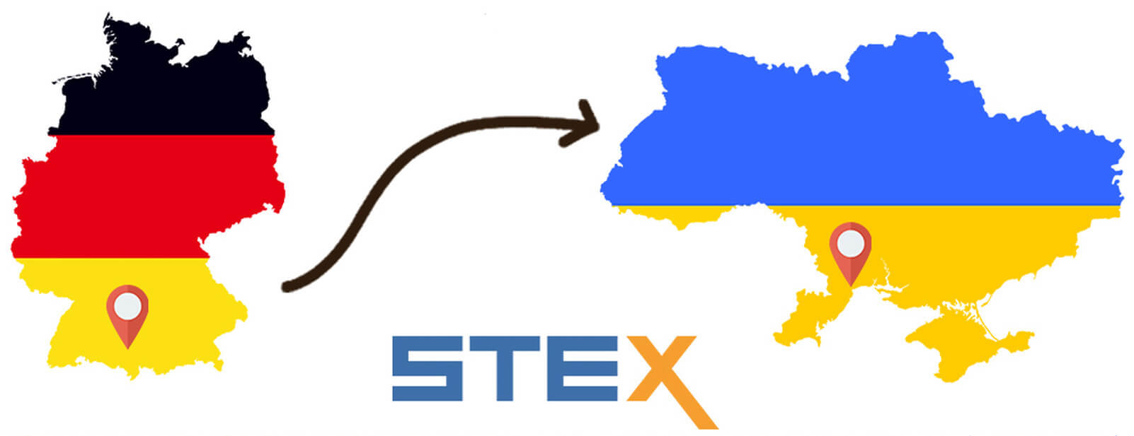 Deutschland und Ukraine Karte mit Job-Verbindung